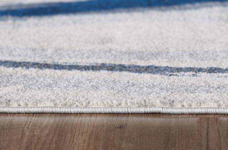 5' X 8' Ivory and Blue Abstract Area Rug - Homeroots - Flyclothing LLC