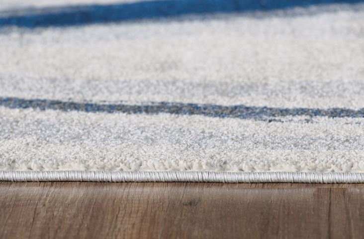 7' X 10' Ivory and Blue Abstract Area Rug - Homeroots - Flyclothing LLC