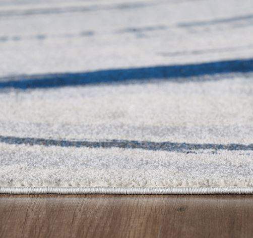 8' X 11' Ivory and Blue Abstract Area Rug - Homeroots - Flyclothing LLC