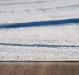 8' X 11' Ivory and Blue Abstract Area Rug - Homeroots - Flyclothing LLC