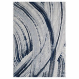 10' X 13' Navy Ivory Abstract Strokes Modern Area Rug - Homeroots