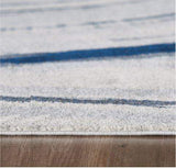 10' X 13' Navy Ivory Abstract Strokes Modern Area Rug - Homeroots - Flyclothing LLC