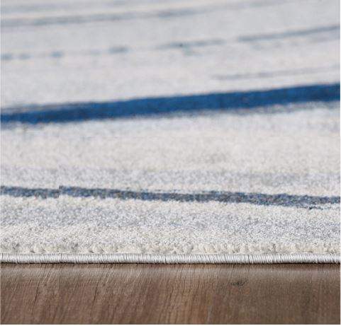 10' X 13' Navy Ivory Abstract Strokes Modern Area Rug - Homeroots - Flyclothing LLC
