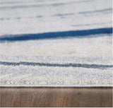 10' X 13' Navy Ivory Abstract Strokes Modern Area Rug - Homeroots - Flyclothing LLC