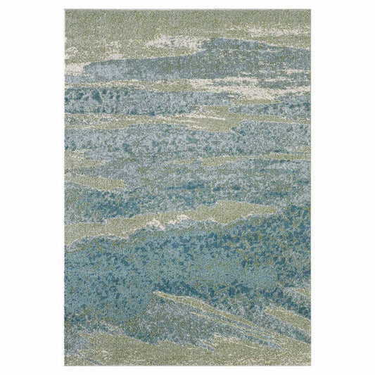 7' X 10' Blue Abstract Area Rug - Homeroots - Flyclothing LLC