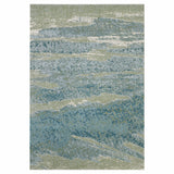 7' X 10' Blue Abstract Area Rug - Homeroots