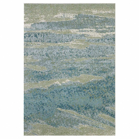 8' X 11' Blue Abstract Area Rug - Homeroots - Flyclothing LLC
