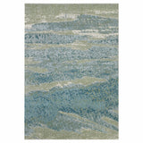 8' X 11' Blue Abstract Area Rug - Homeroots