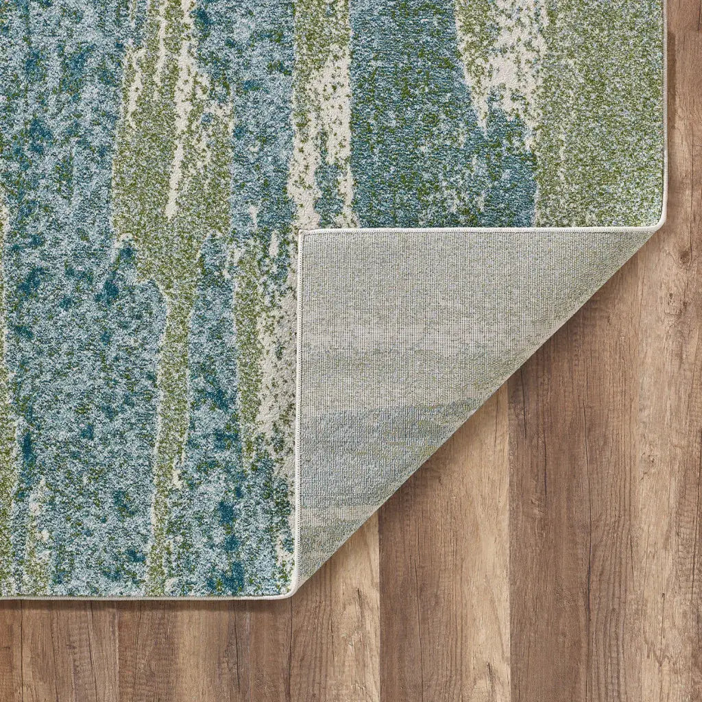 8' X 11' Blue Abstract Area Rug - Homeroots - Flyclothing LLC