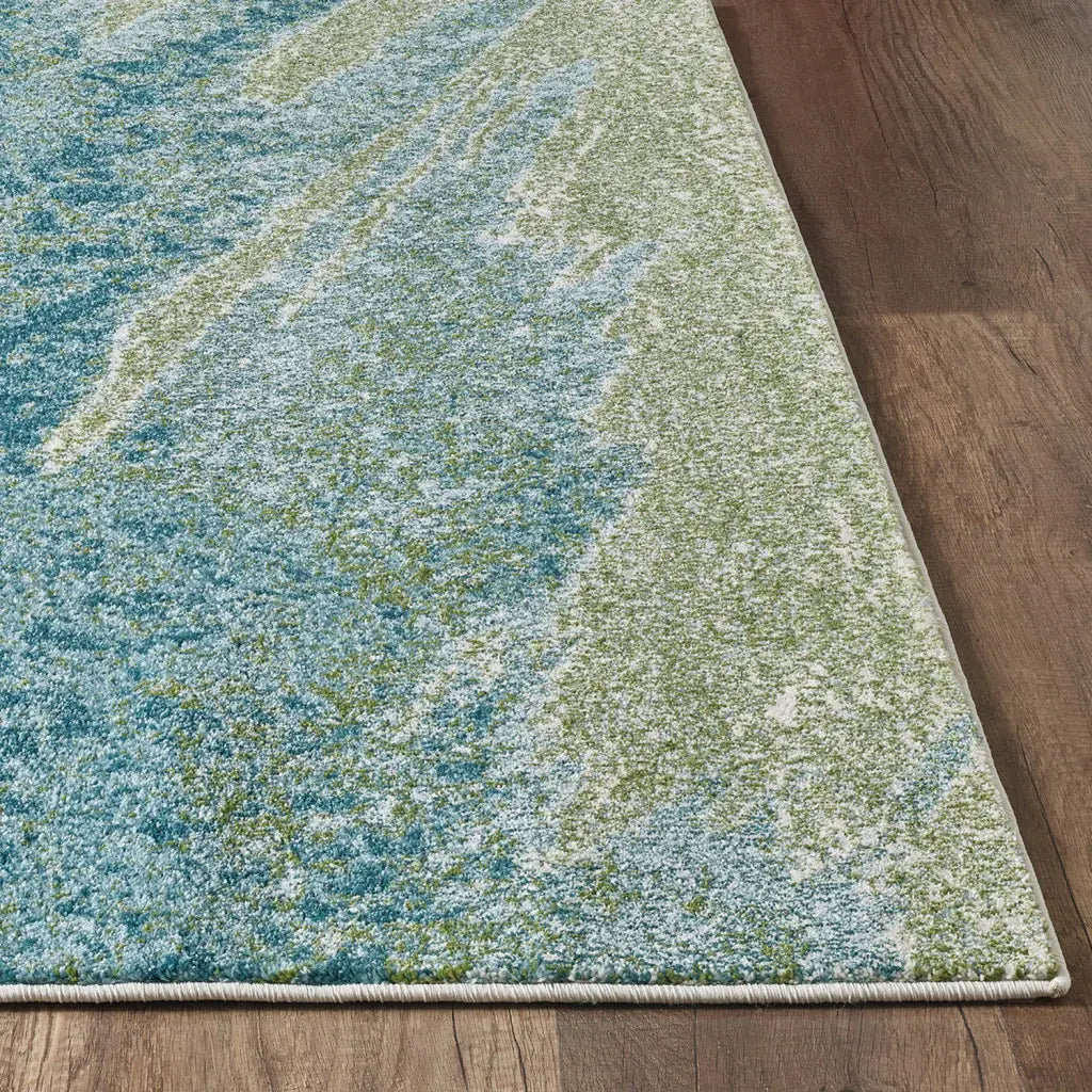 10' X 13' Blue Sage Impressionistic Ocean Area Rug - Homeroots - Flyclothing LLC