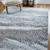 3' X 5' Blue and Gray Abstract Area Rug - Homeroots - Flyclothing LLC