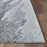 7' X 10' Blue and Gray Abstract Area Rug - Homeroots