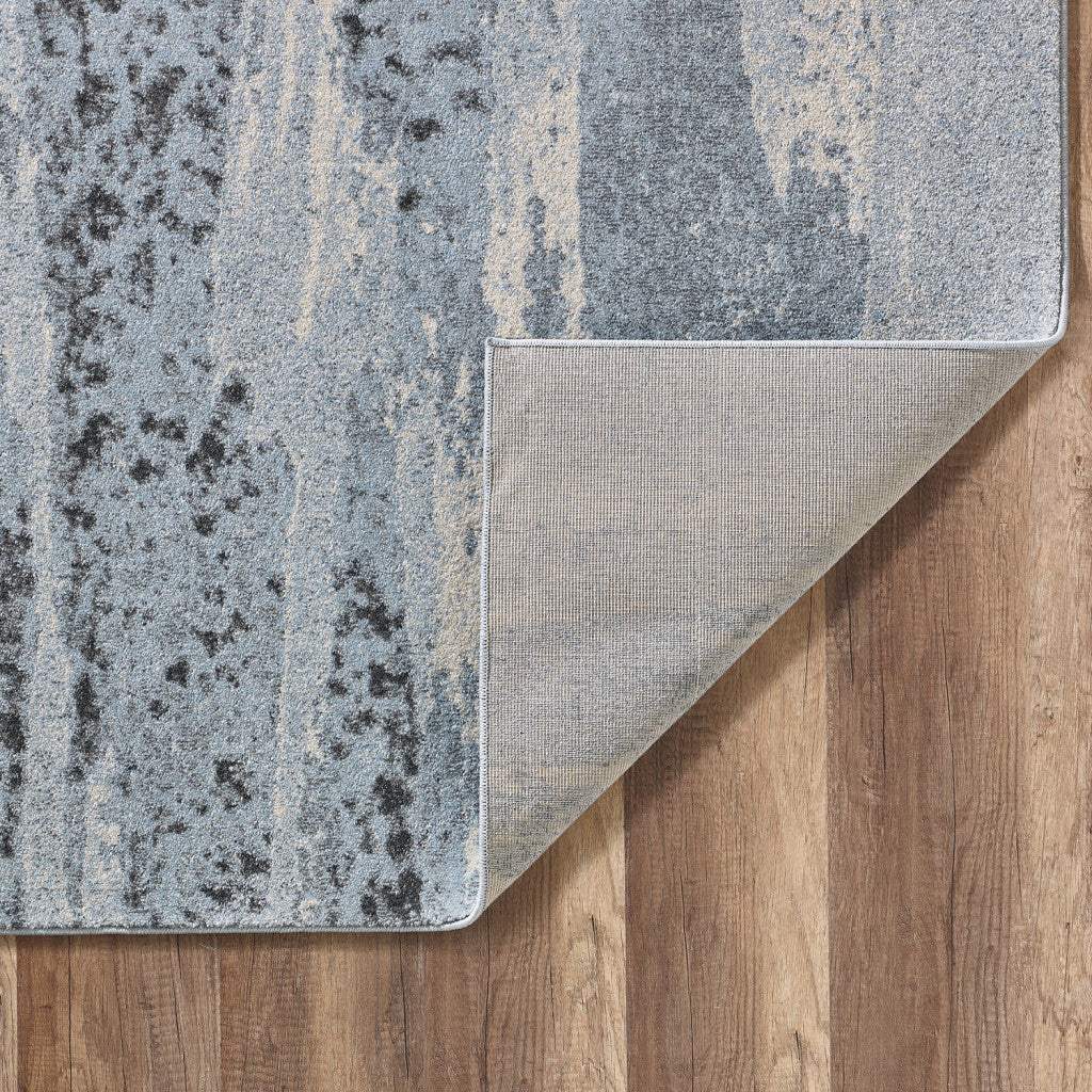 7' X 10' Blue and Gray Abstract Area Rug - Homeroots - Flyclothing LLC