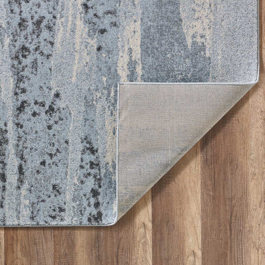 10' X 13' Blue Gray Abstract Mist Modern Area Rug - Homeroots - Flyclothing LLC