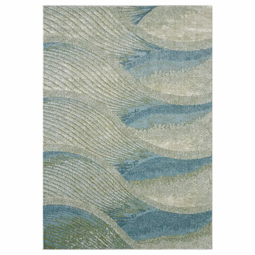 7' X 10' Blue Abstract Area Rug - Homeroots - Flyclothing LLC