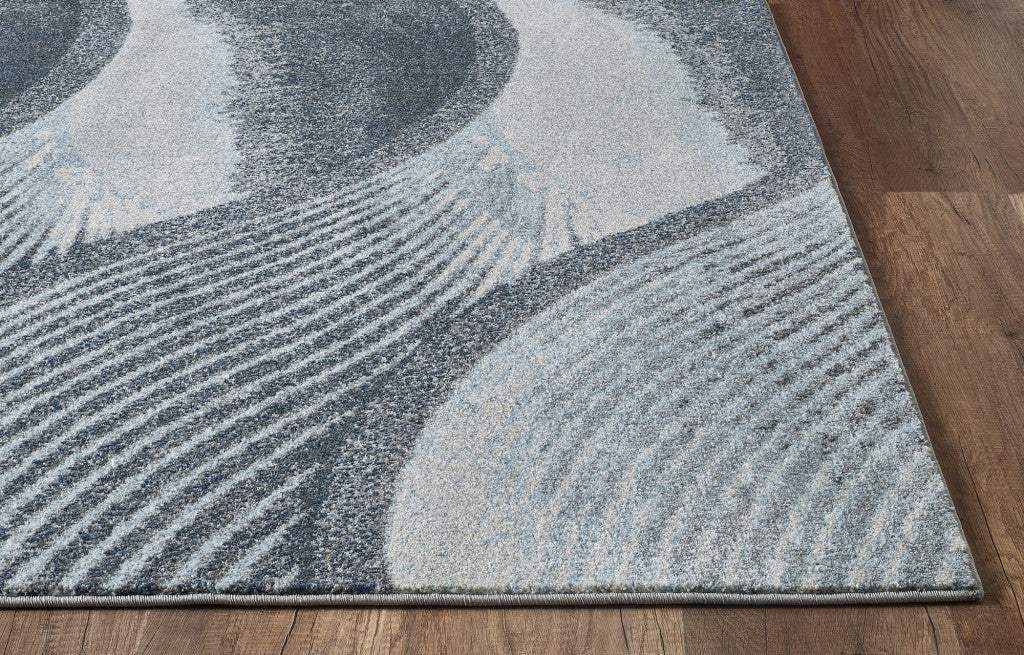5' X 8' Blue and Gray Abstract Area Rug - Homeroots - Flyclothing LLC
