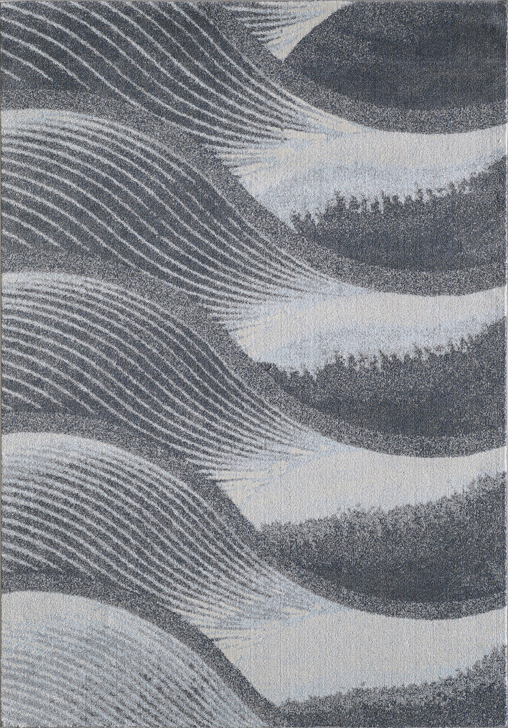 7' X 10' Blue and Gray Abstract Area Rug - Homeroots