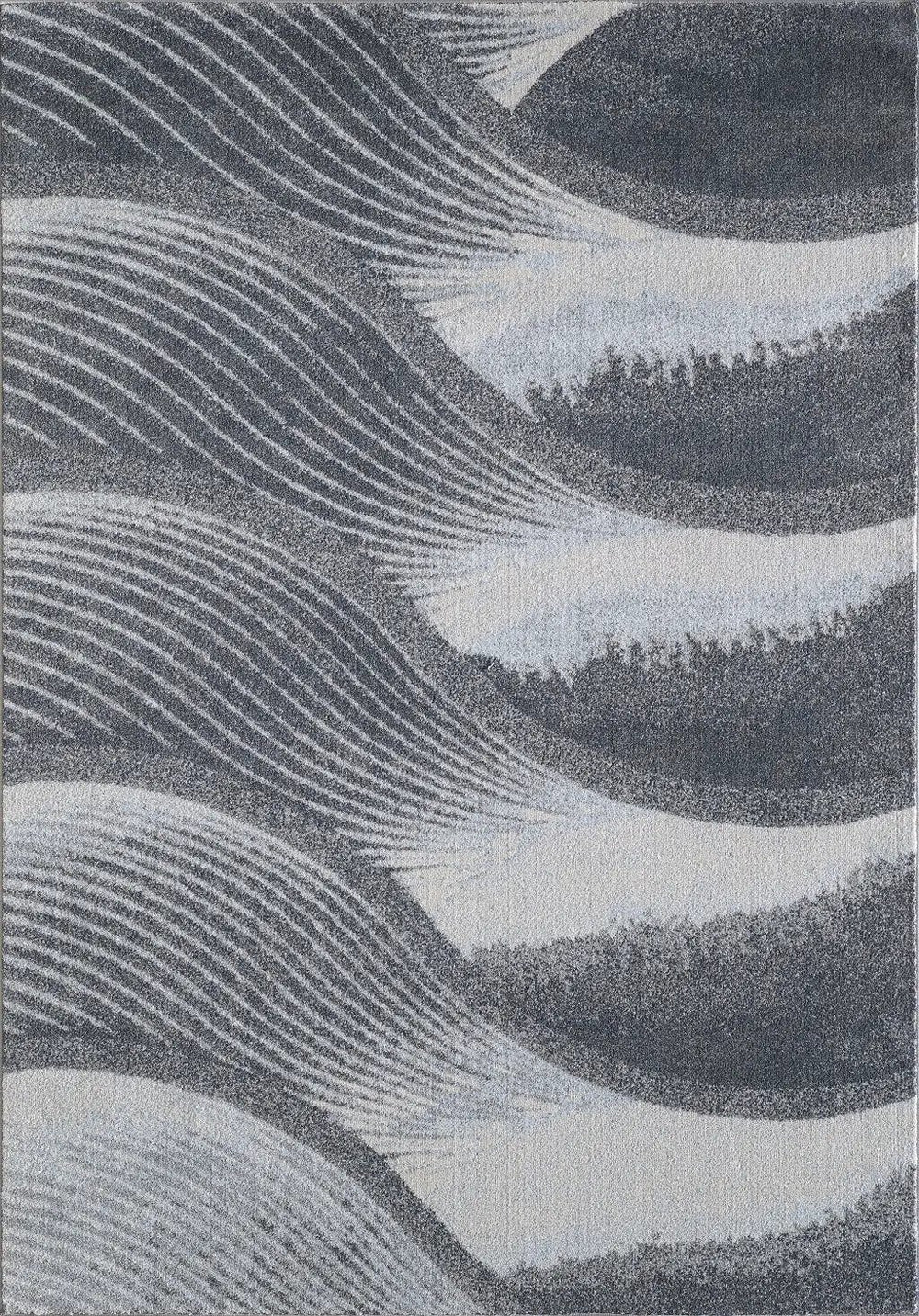 8' X 11' Blue and Gray Abstract Area Rug - Homeroots