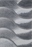 10' X 13' Gray Blue Abstract Waves Modern Area Rug - Homeroots