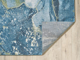 3' X 5' Teal Blue Abstract Area Rug