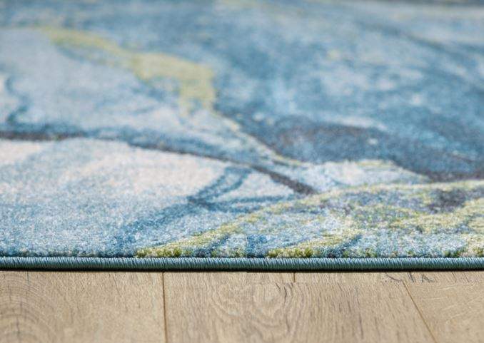 3' X 5' Teal Blue Abstract Area Rug - Homeroots - Flyclothing LLC