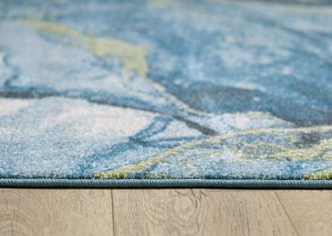 5' X 8' Teal Blue Abstract Area Rug - Homeroots - Flyclothing LLC