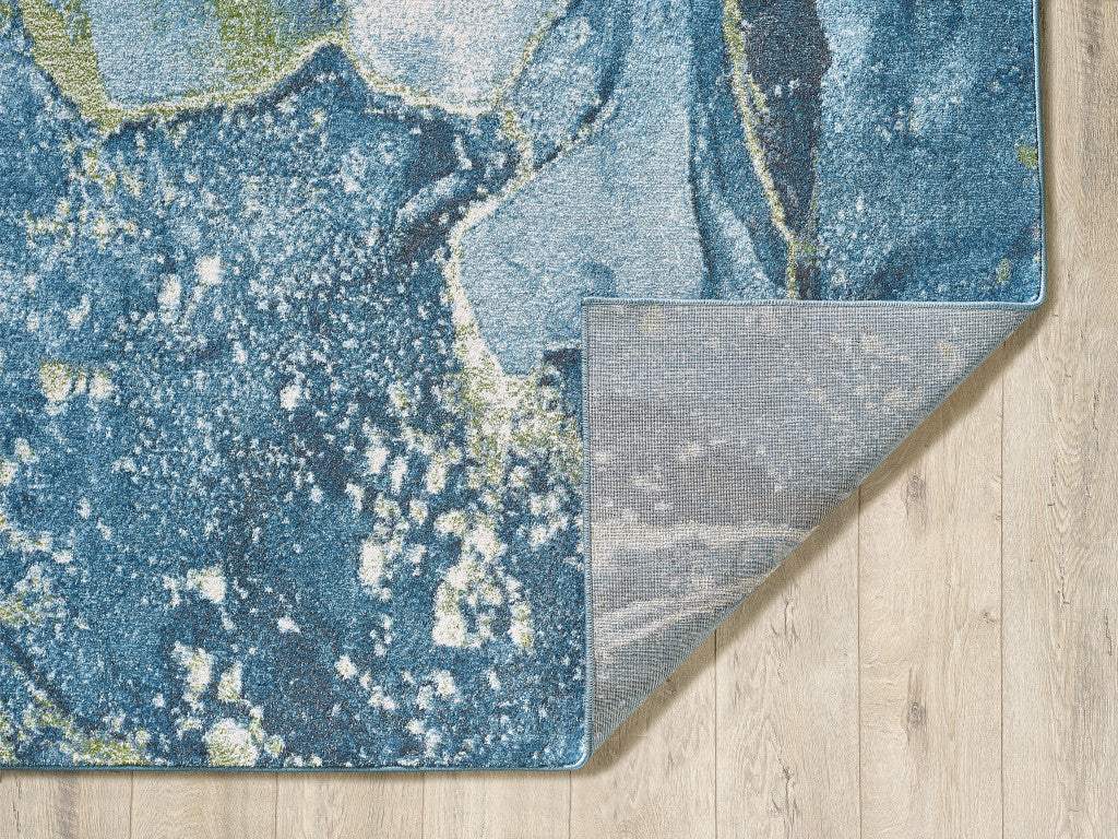 10' X 13' Blue Sage Abstract Stone Modern Area Rug - Homeroots - Flyclothing LLC