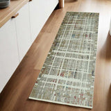 8' Runner Ivory Abstract Runner Rug - Homeroots - Flyclothing LLC