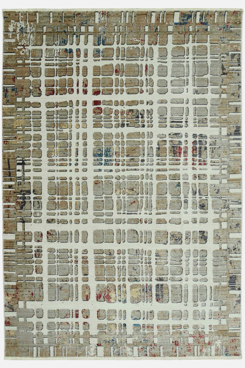 5' X 8' Ivory Abstract Area Rug - Homeroots
