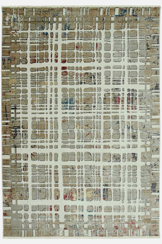 5' X 8' Ivory Abstract Area Rug - Homeroots - Flyclothing LLC