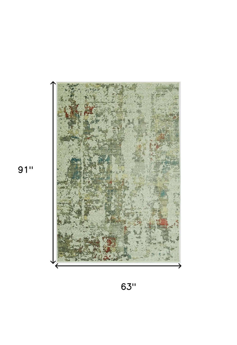 5' X 8' Ivory Abstract Area Rug - Homeroots - Flyclothing LLC