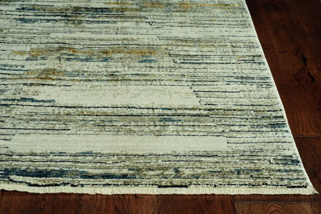 4' X 6' Ivory and Blue Abstract Area Rug - Homeroots - Flyclothing LLC