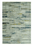 5' X 8' Ivory and Blue Abstract Area Rug - Homeroots
