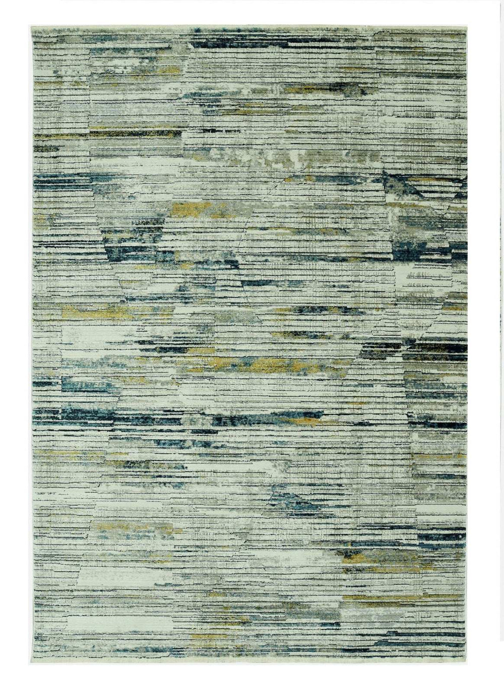 5' X 8' Ivory and Blue Abstract Area Rug - Homeroots - Flyclothing LLC