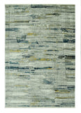 5' X 8' Ivory and Blue Abstract Area Rug - Homeroots