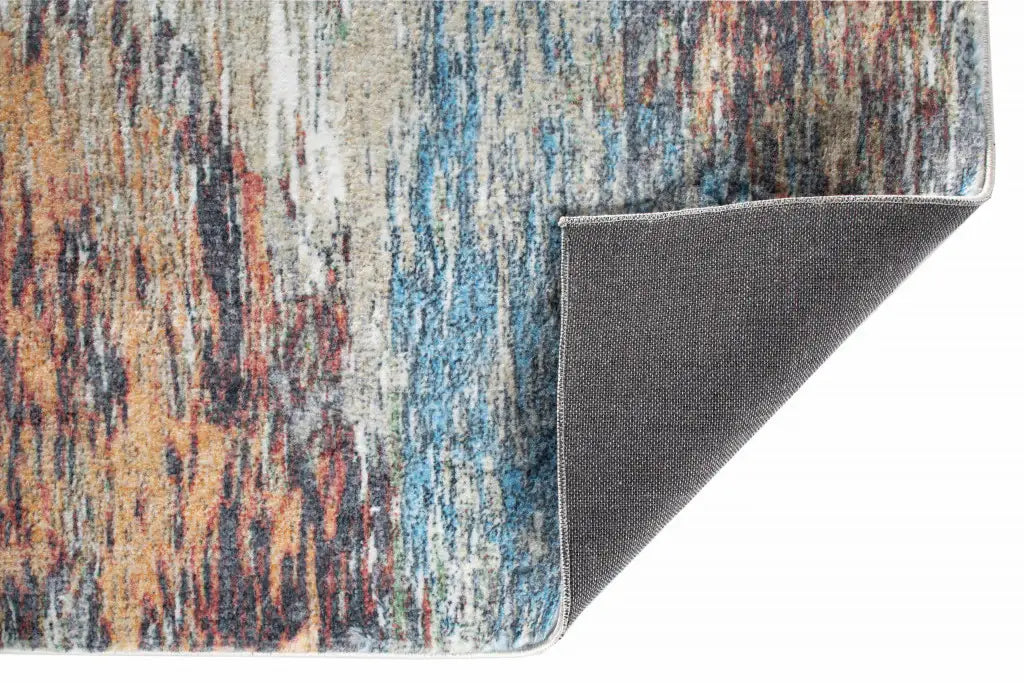 8' X 10' Blue and Beige Abstract Area Rug - Homeroots - Flyclothing LLC