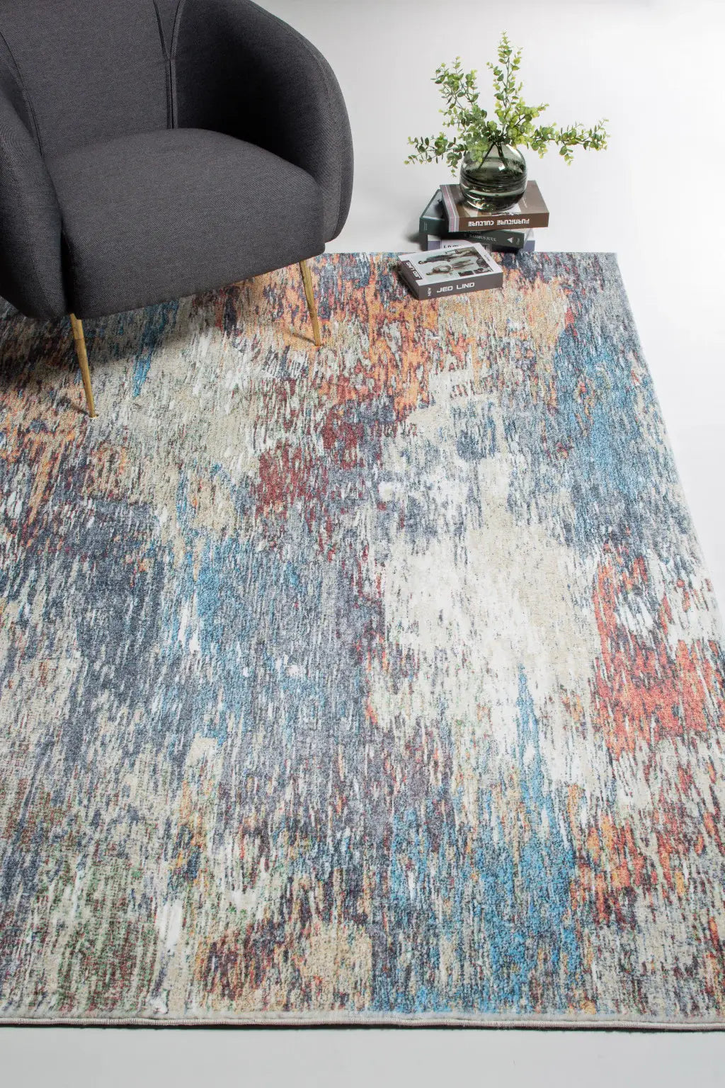 8' X 10' Blue and Beige Abstract Area Rug - Homeroots - Flyclothing LLC