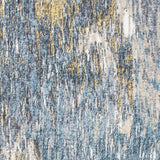 8' Runner Blue and Gold Abstract Runner Rug - Homeroots - Flyclothing LLC