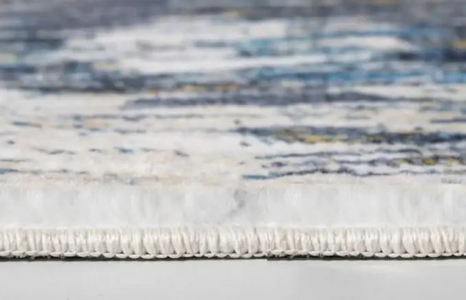 6' X 9' Blue and Gold Abstract Area Rug - Homeroots - Flyclothing LLC