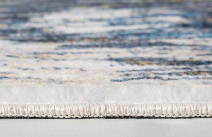 8' X 10' Blue and Gold Abstract Area Rug - Homeroots - Flyclothing LLC