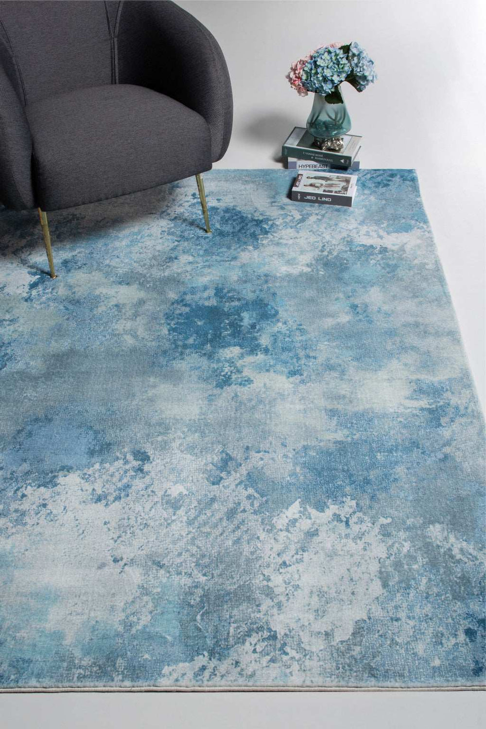 8' X 10' Blue Abstract Area Rug - Homeroots - Flyclothing LLC