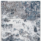 8' Runner Blue and Gray Abstract Runner Rug - Homeroots - Flyclothing LLC