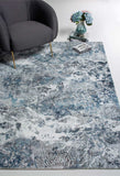 8' Runner Blue and Gray Abstract Runner Rug - Homeroots - Flyclothing LLC