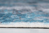 2' X 7' Blue Gray Abstract Cuboid Modern Runner Rug - Homeroots - Flyclothing LLC