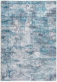 5' X 8' Blue Gray Abstract Cuboid Modern Area Rug
