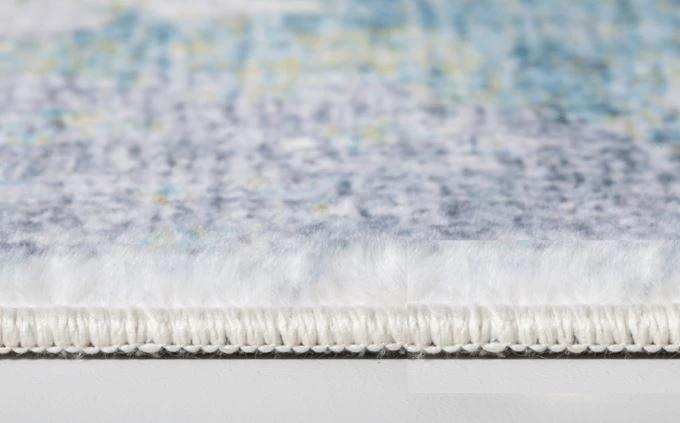 8' Runner Blue and Ivory Abstract Runner Rug - Homeroots - Flyclothing LLC