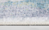 8' Runner Blue and Ivory Abstract Runner Rug - Homeroots