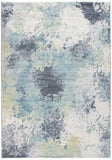 5' X 8' Blue and Ivory Abstract Area Rug - Homeroots