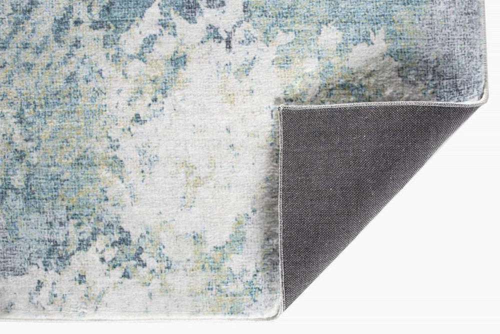 5' X 8' Blue and Ivory Abstract Area Rug - Homeroots - Flyclothing LLC