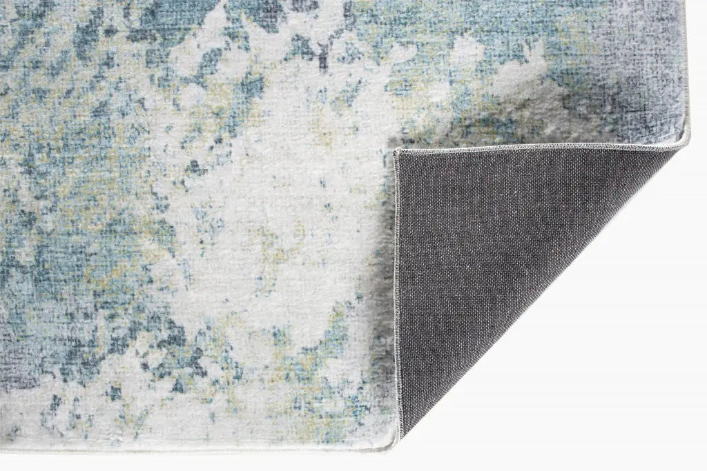 8' X 10' Blue and Ivory Abstract Area Rug - Homeroots - Flyclothing LLC